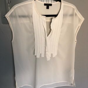JCREW cream colored shelve less shirt